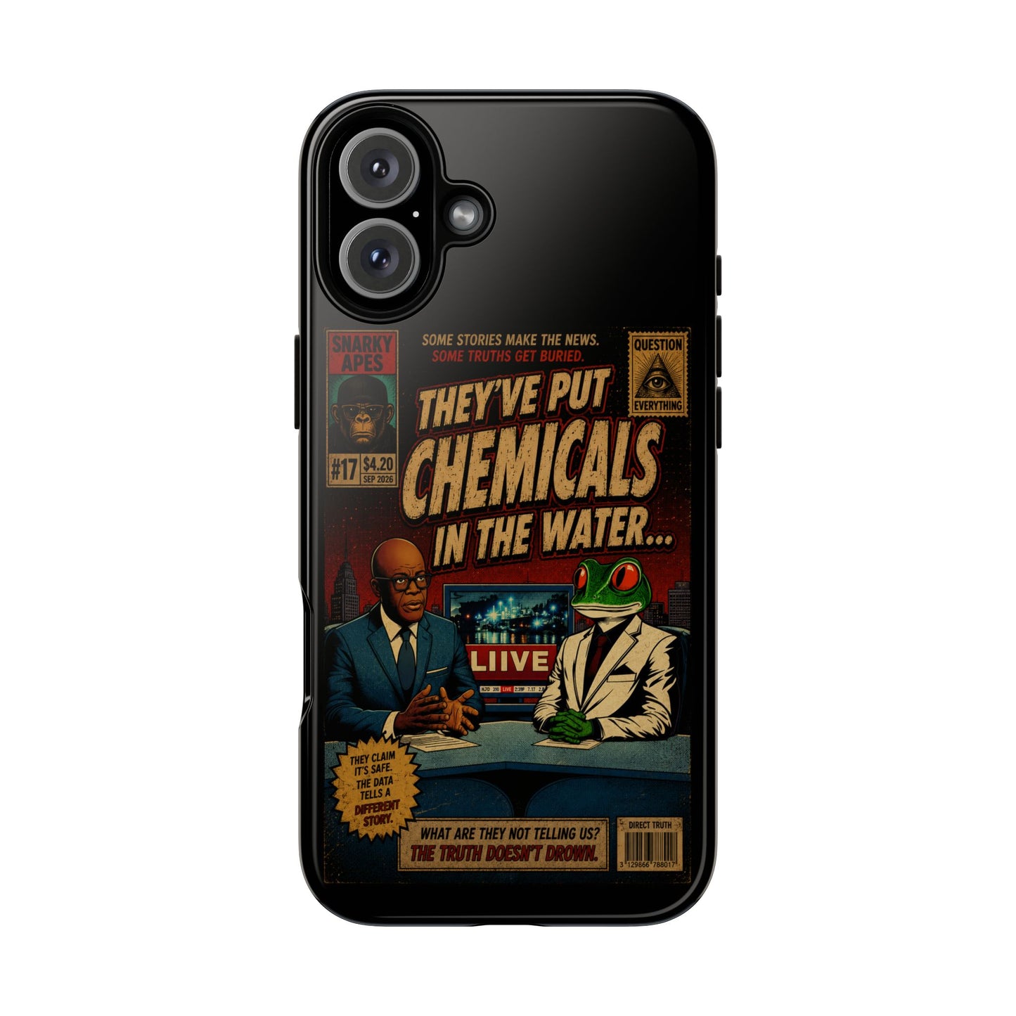 Retro 'They've Put Chemicals in the Water' Phone Case — Vintage Conspiracy Comic Design