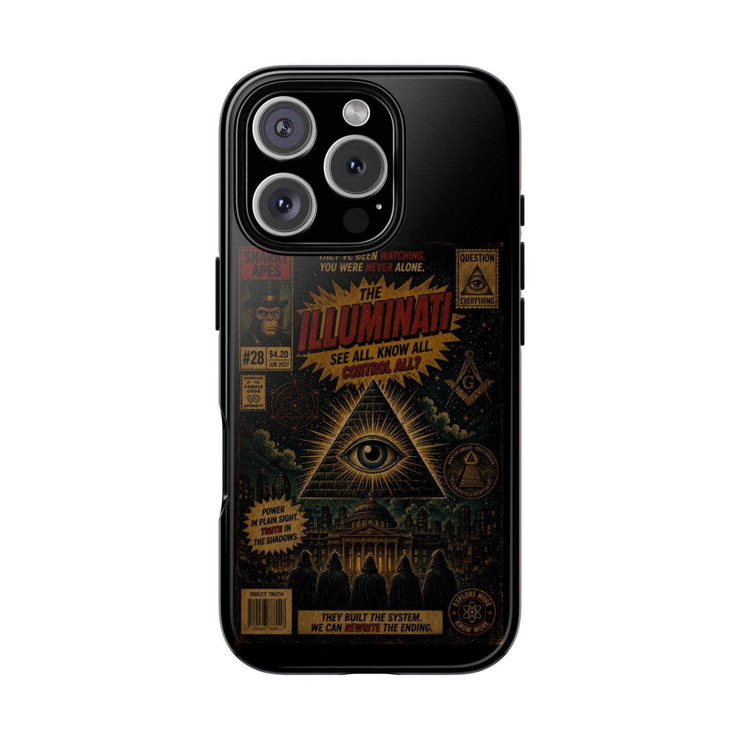 Illuminati Vintage Eye Phone Case — Occult Conspiracy Graphic iPhone Cover