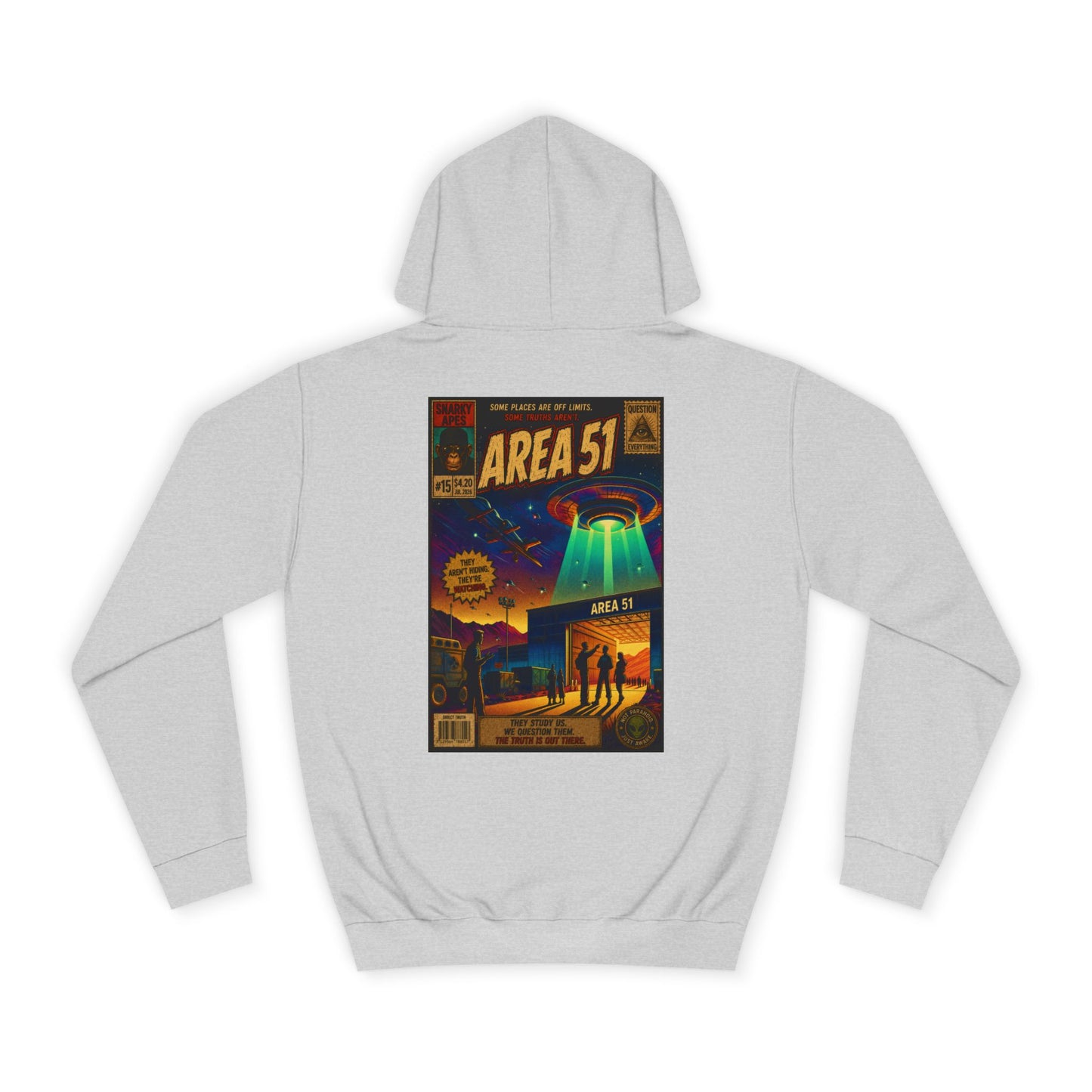 Area 51 Hoodie – Retro UFO Poster Pullover