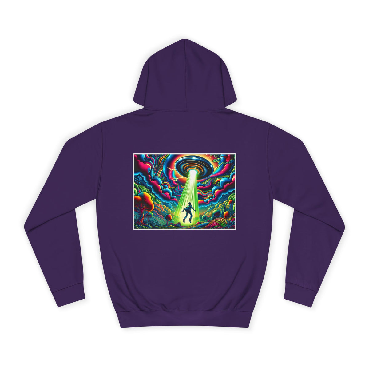 Alien Abduction Hoodie — Psychedelic UFO Art College Pullover