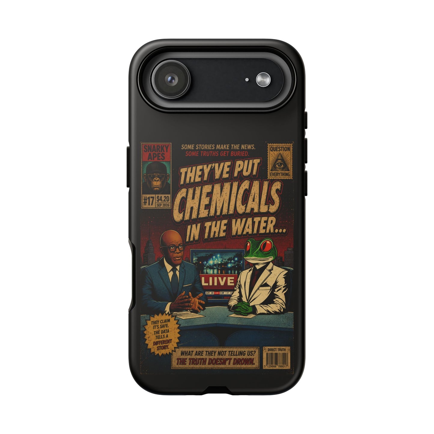Retro 'They've Put Chemicals in the Water' Phone Case — Vintage Conspiracy Comic Design