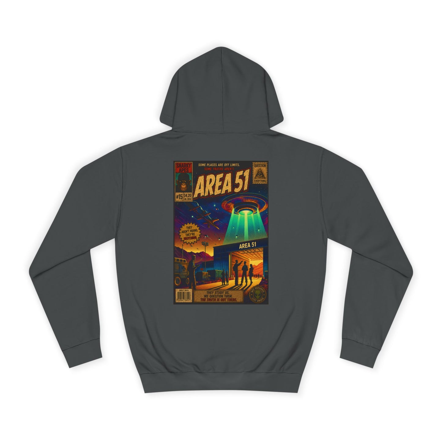 Area 51 Hoodie – Retro UFO Poster Pullover
