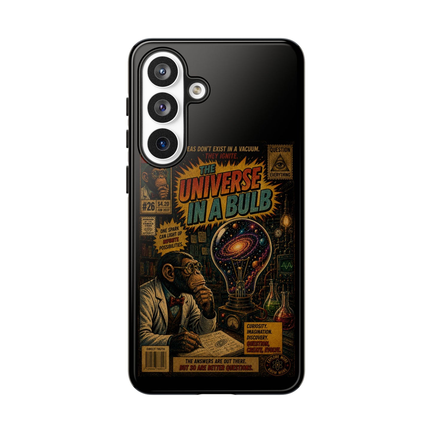 Phone Case — 'Universe in a Bulb' Retro Sci‑Fi Comic Design
