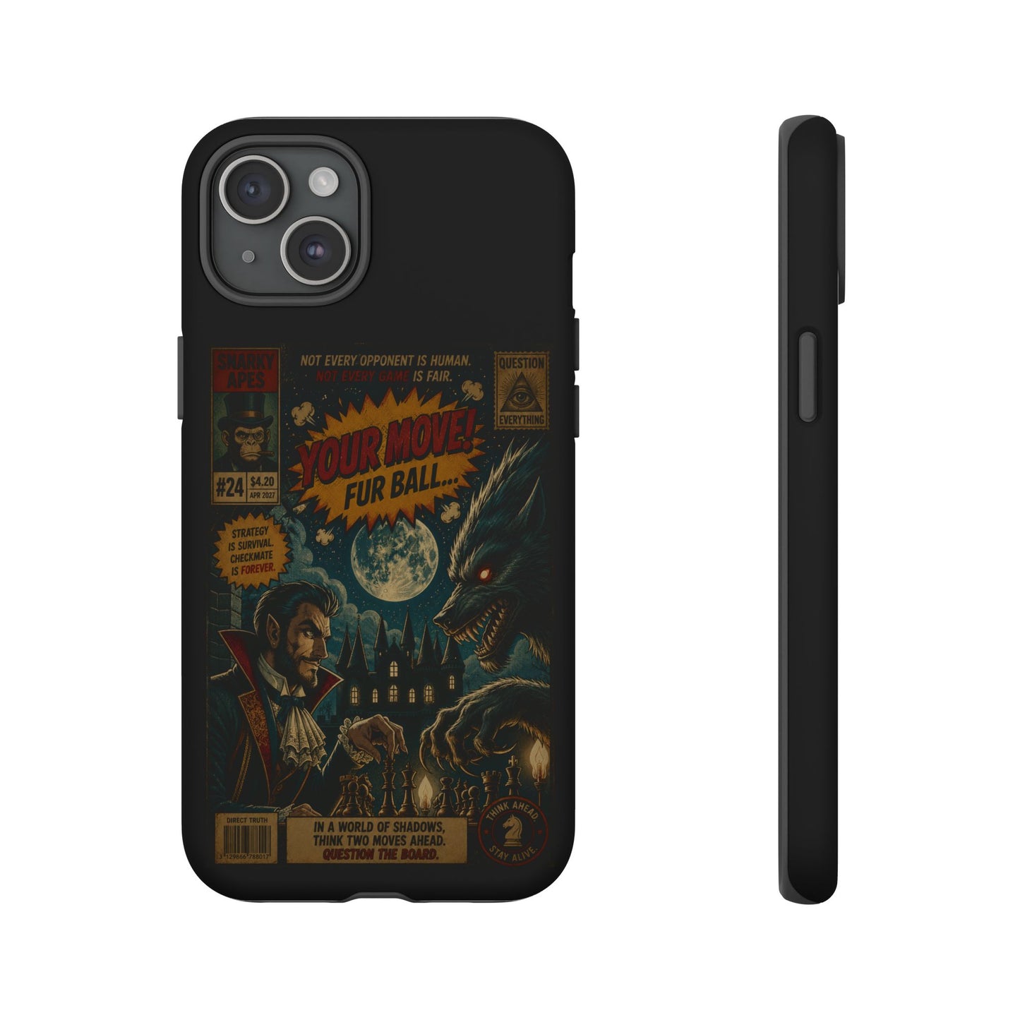 Retro Horror Comic iPhone Case — Werewolf Vintage Movie Poster Design