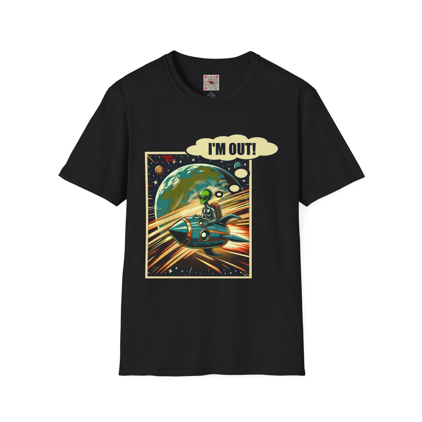 I'm Out! Alien Spaceship Graphic T-Shirt — Retro Space Comic Tee