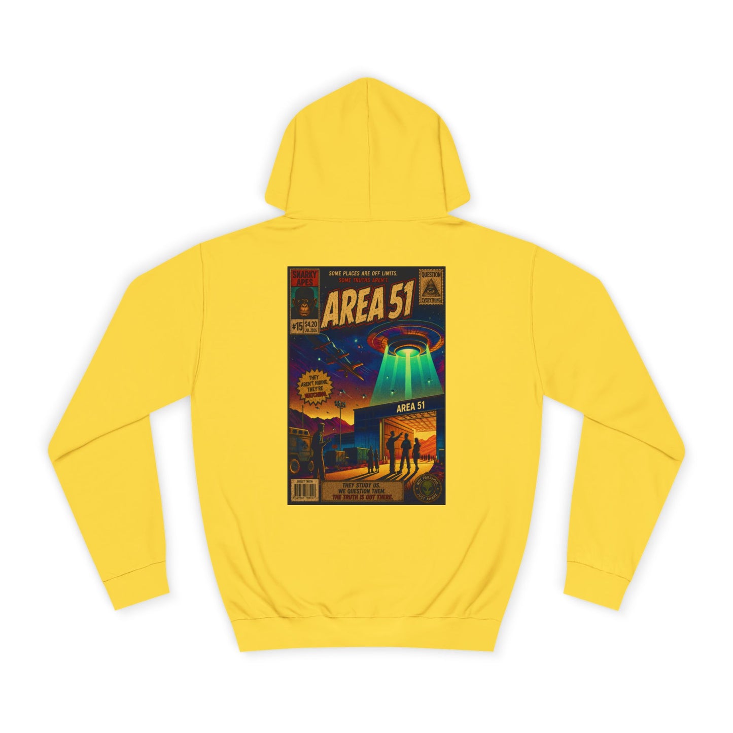 Area 51 Hoodie – Retro UFO Poster Pullover