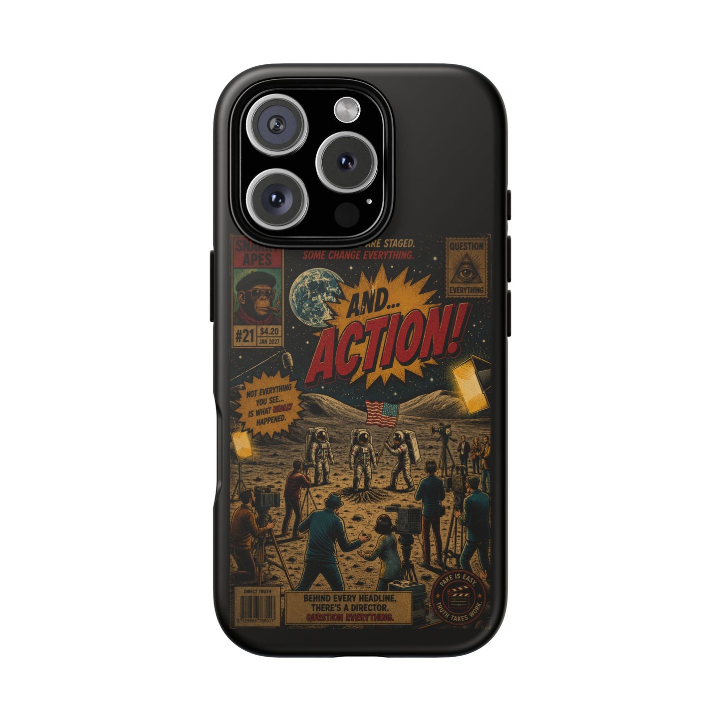 Retro Sci‑Fi 'And... Action!' Phone Case