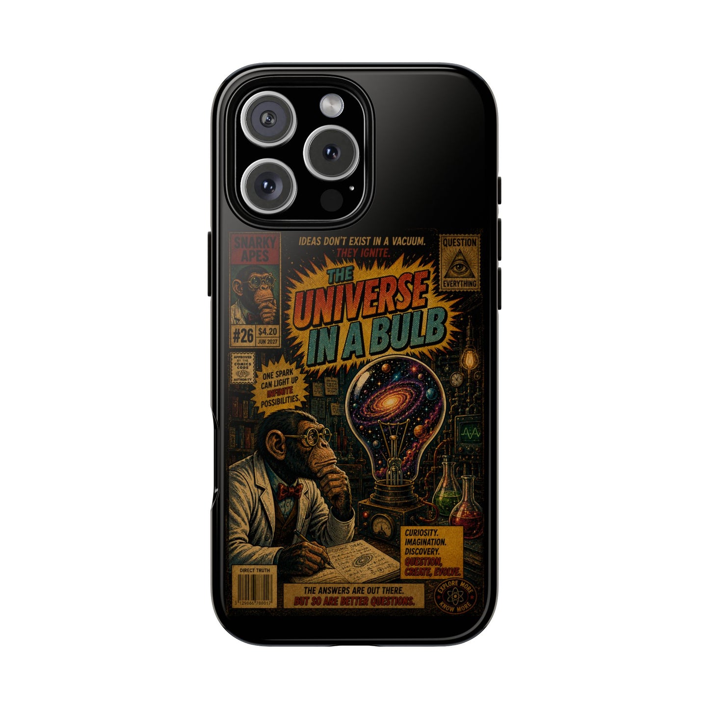 Phone Case — 'Universe in a Bulb' Retro Sci‑Fi Comic Design
