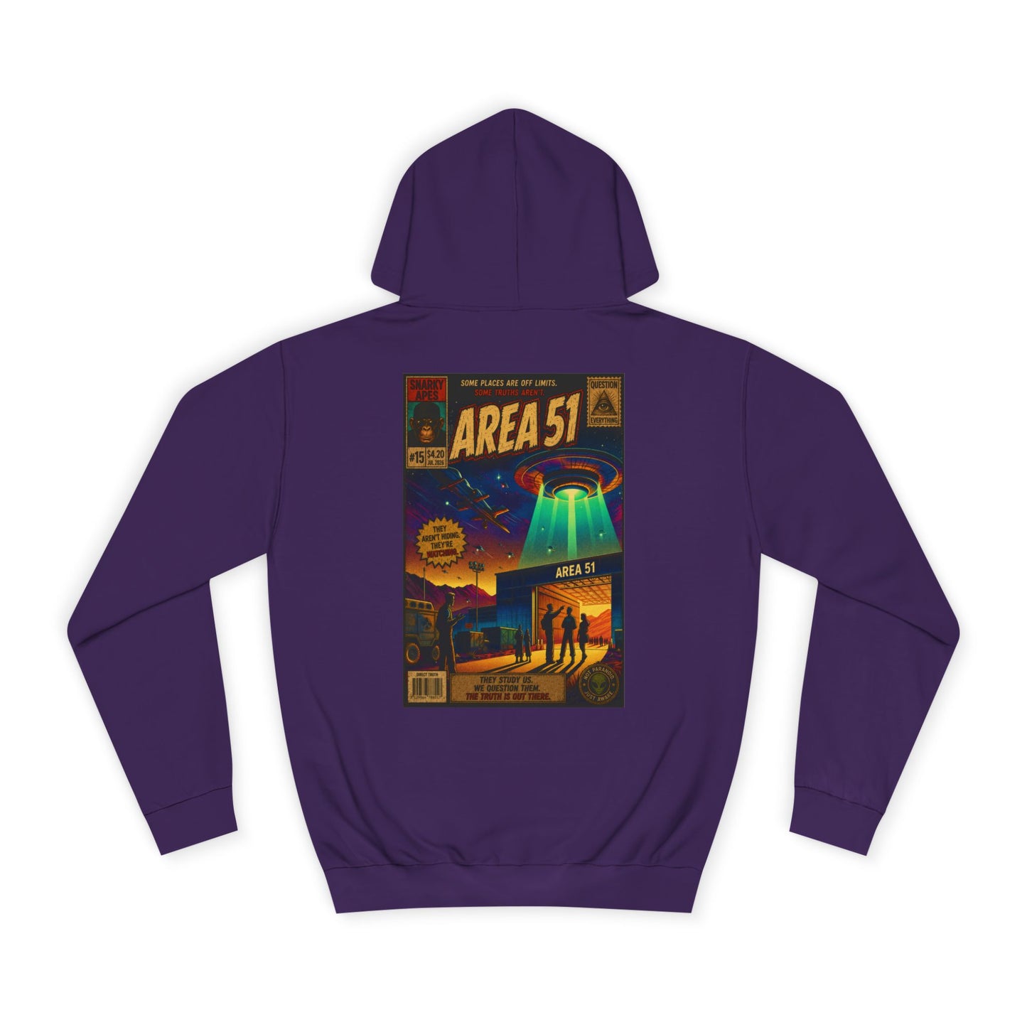 Area 51 Hoodie – Retro UFO Poster Pullover