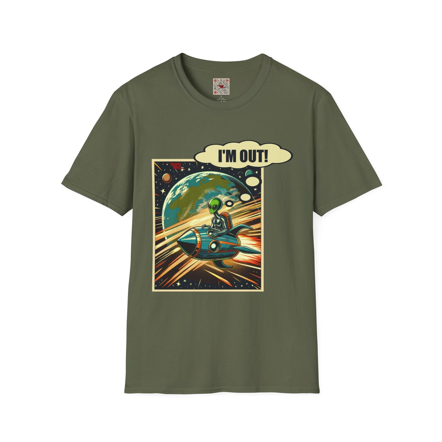 I'm Out! Alien Spaceship Graphic T-Shirt — Retro Space Comic Tee