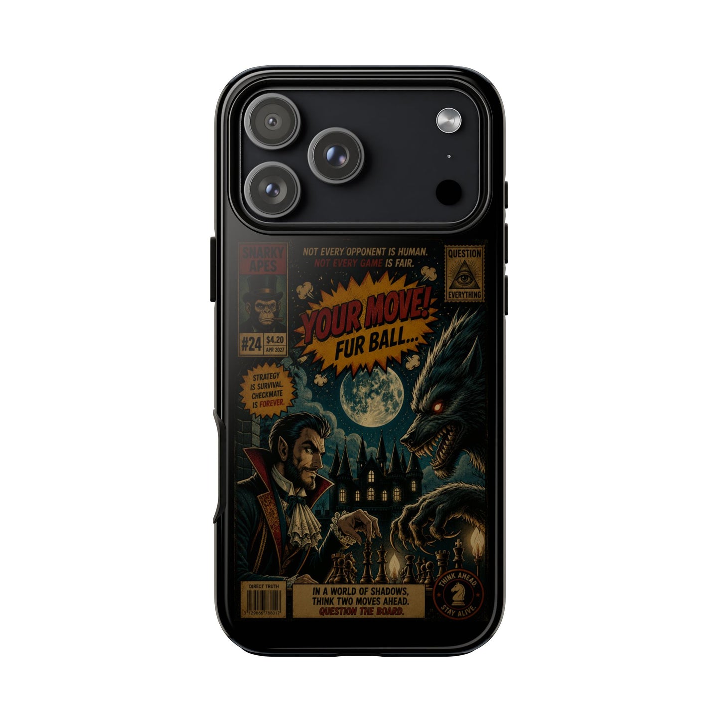 Retro Horror Comic iPhone Case — Werewolf Vintage Movie Poster Design