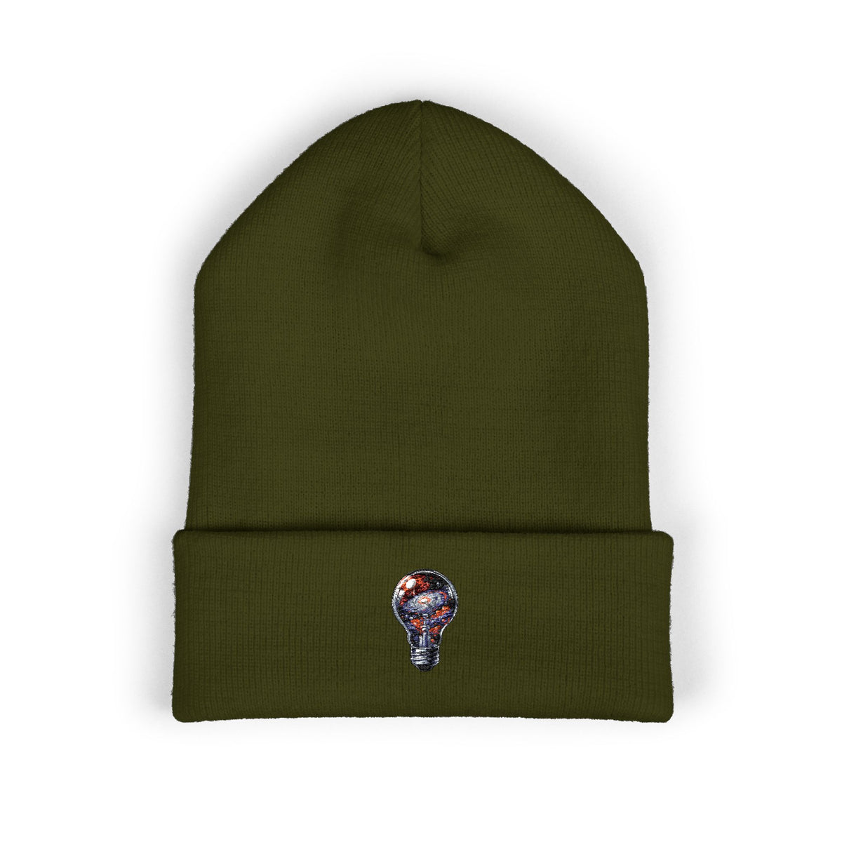 Embroidered Mosaic Lightbulb Cuffed Beanie