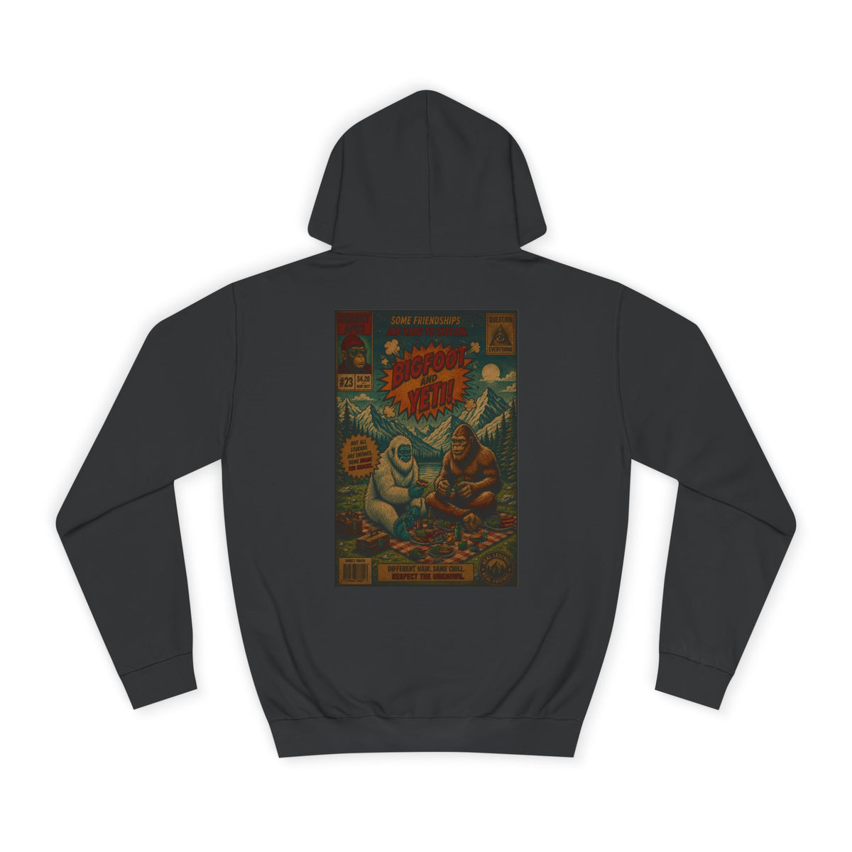 Vintage Comic Backprint Hoodie — Retro Monster Issue Graphic