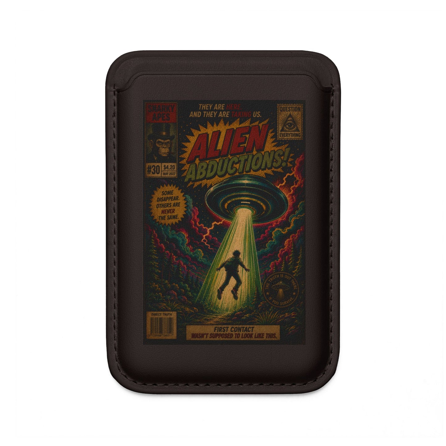 Magsafe Wallet — Vintage 'Alien Abductions' Comic Art Vegan Card Holder