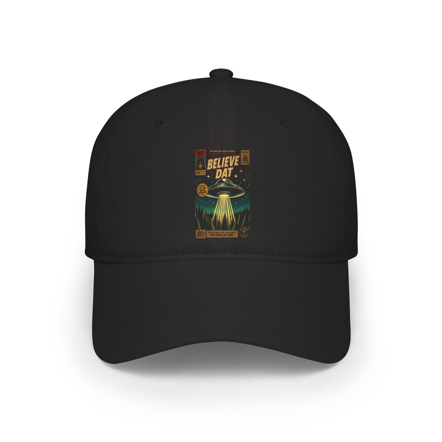 Believe Day Baseball Cap — Retro UFO Poster Low-Profile Hat