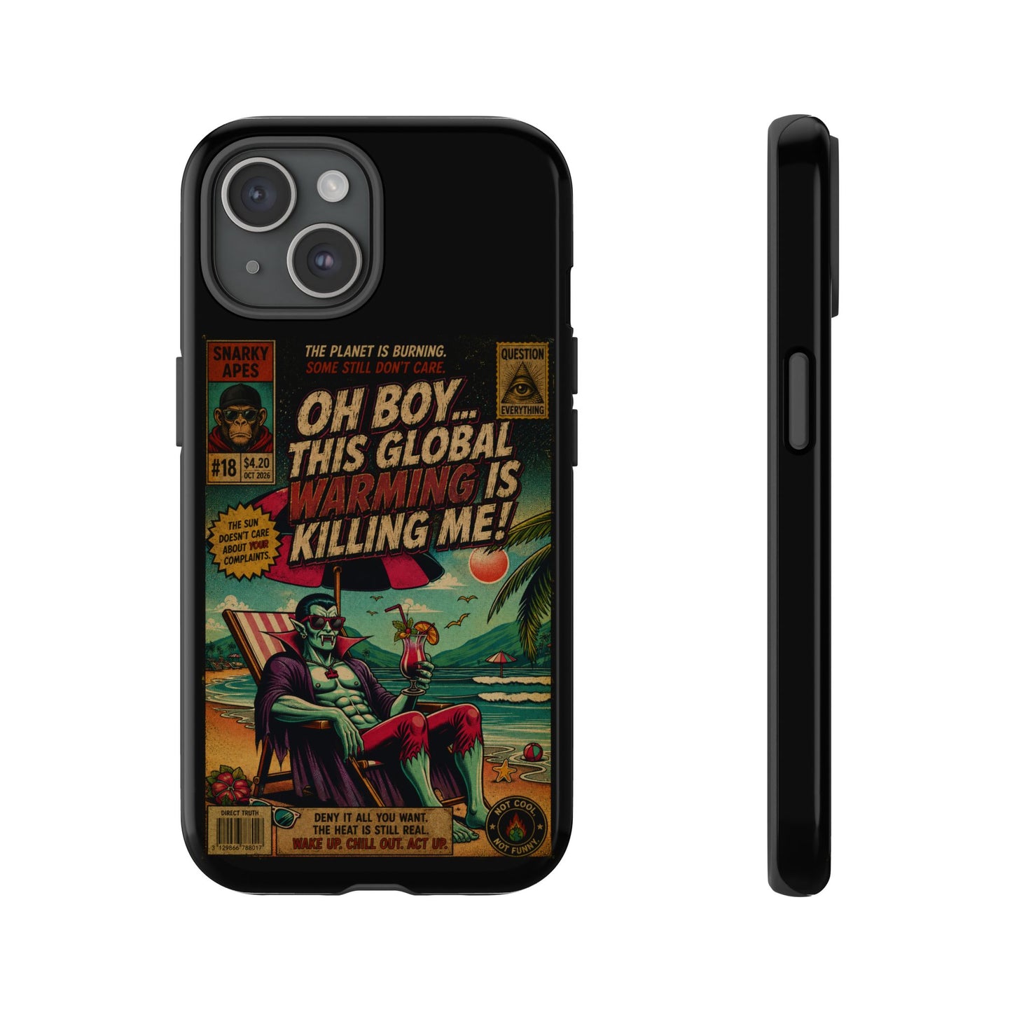 Phone Case — Retro Comic 'Oh Boy... This Global Warming Is Killing Me!'