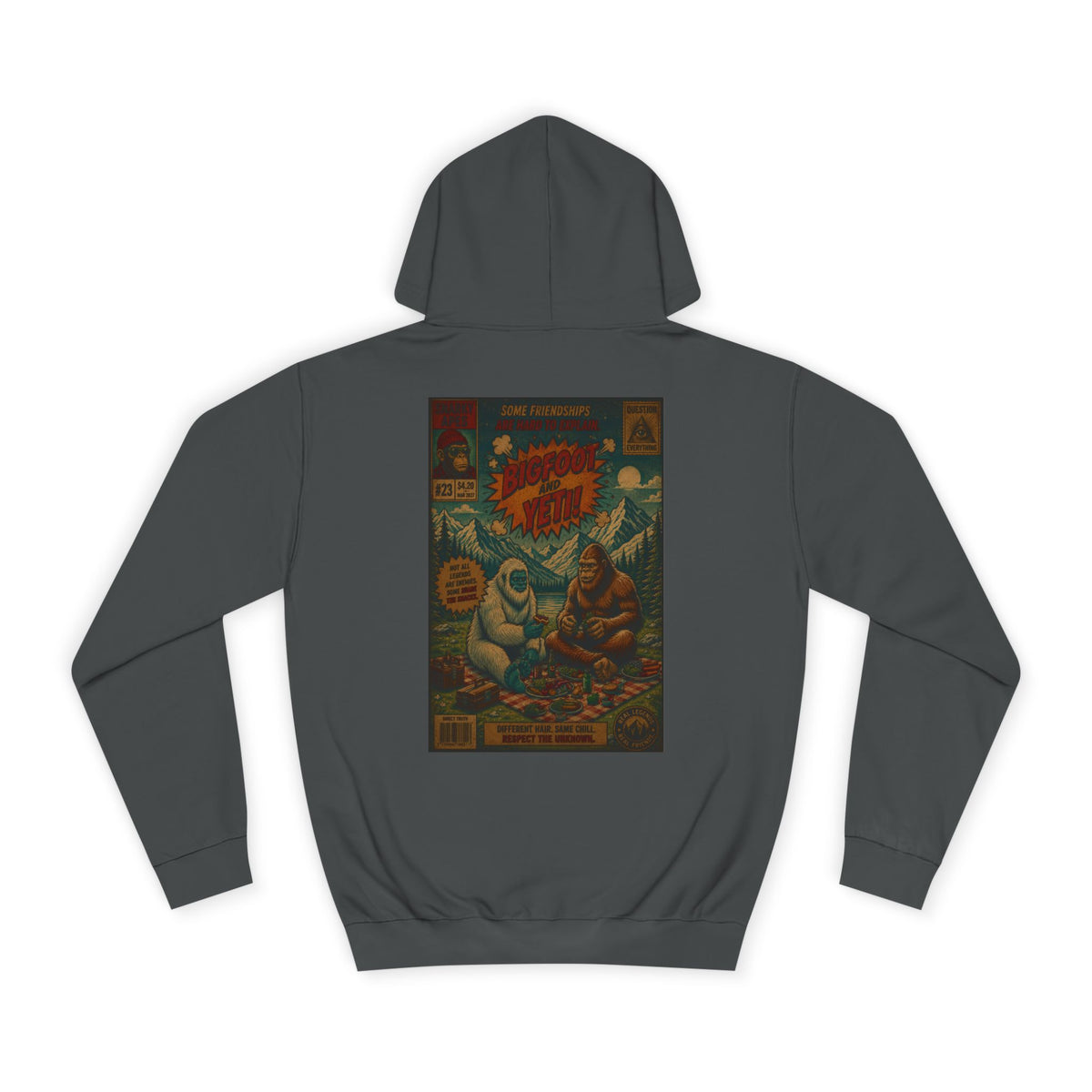 Vintage Comic Backprint Hoodie — Retro Monster Issue Graphic