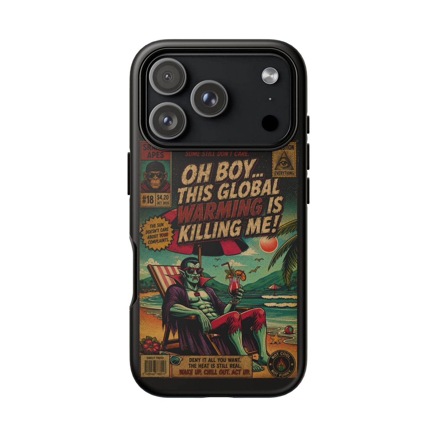 Phone Case — Retro Comic 'Oh Boy... This Global Warming Is Killing Me!'