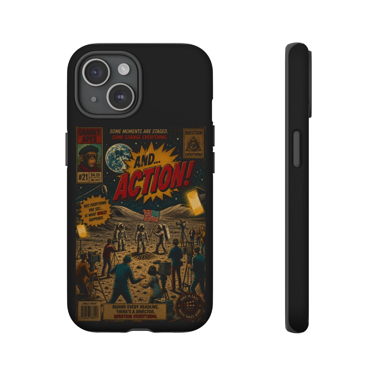 Retro Sci‑Fi 'And... Action!' Phone Case