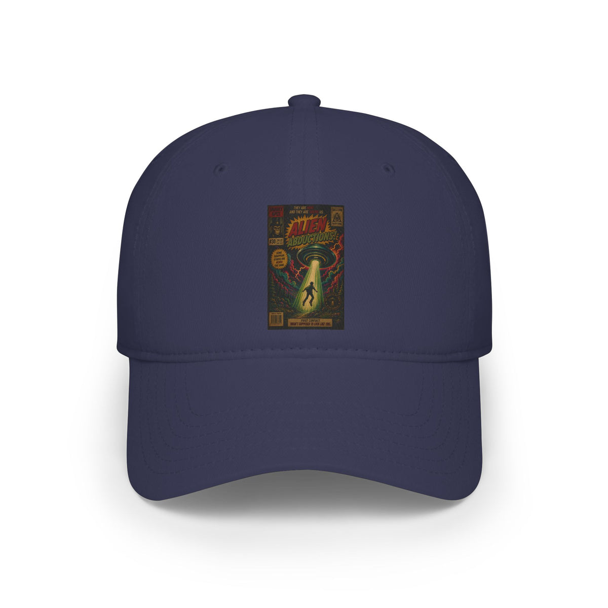 Retro Sci‑Fi Alien Abduction Cap — Vintage Poster Baseball Hat