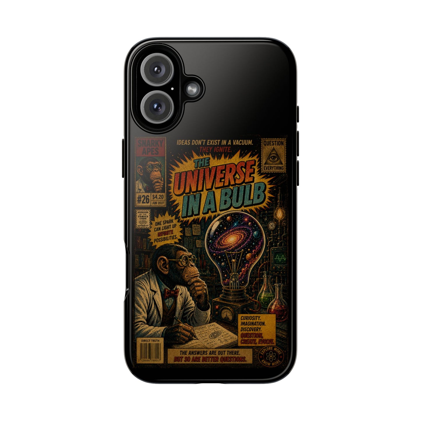 Phone Case — 'Universe in a Bulb' Retro Sci‑Fi Comic Design