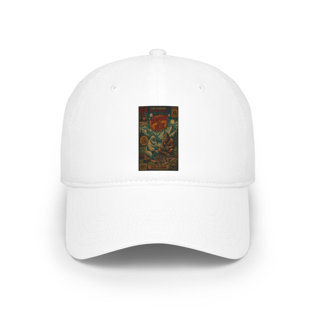 Vintage Floral Skull Baseball Cap — Low Profile Red Hat
