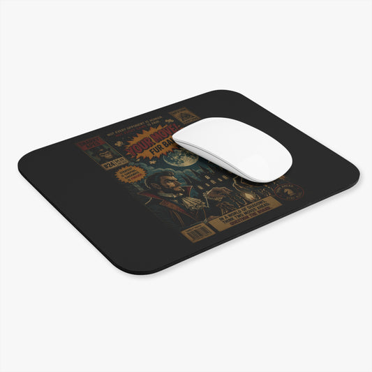 Werewolf Vs. Vampire Comic-Style Rectangle Mouse Pad — "Your Move! Fur Ball" Retro Horror Gaming Desk Mat