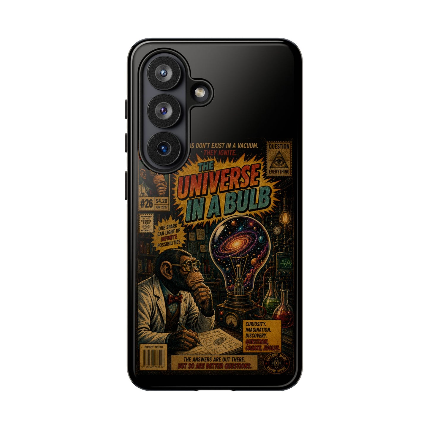 Phone Case — 'Universe in a Bulb' Retro Sci‑Fi Comic Design