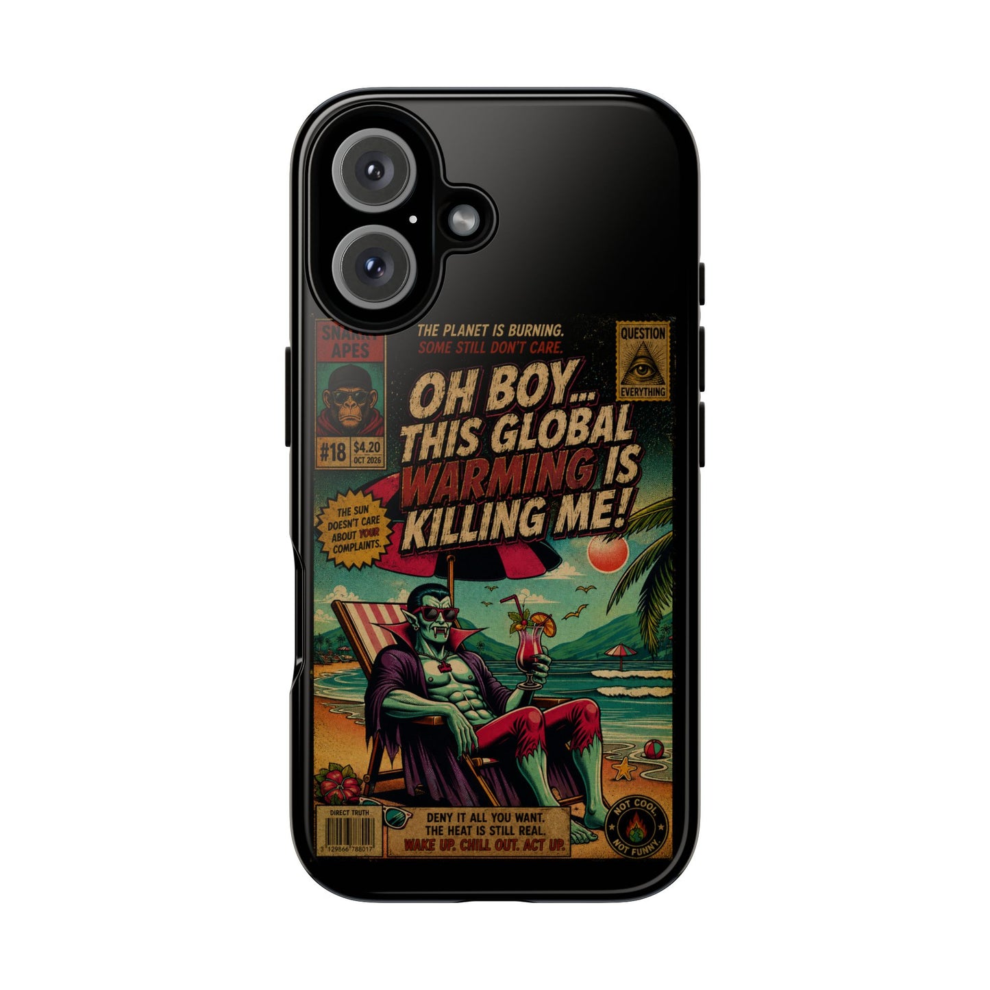 Phone Case — Retro Comic 'Oh Boy... This Global Warming Is Killing Me!'