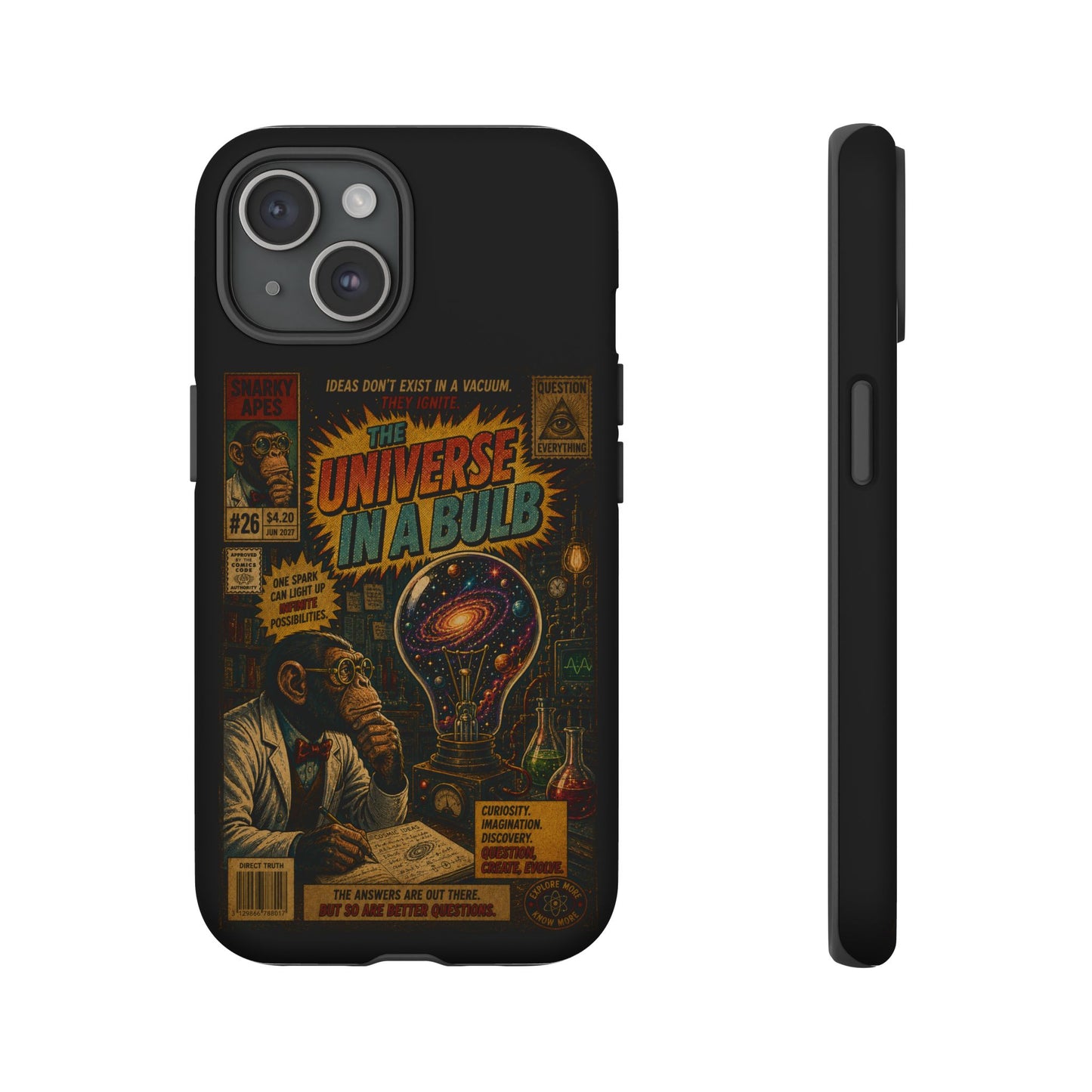 Phone Case — 'Universe in a Bulb' Retro Sci‑Fi Comic Design