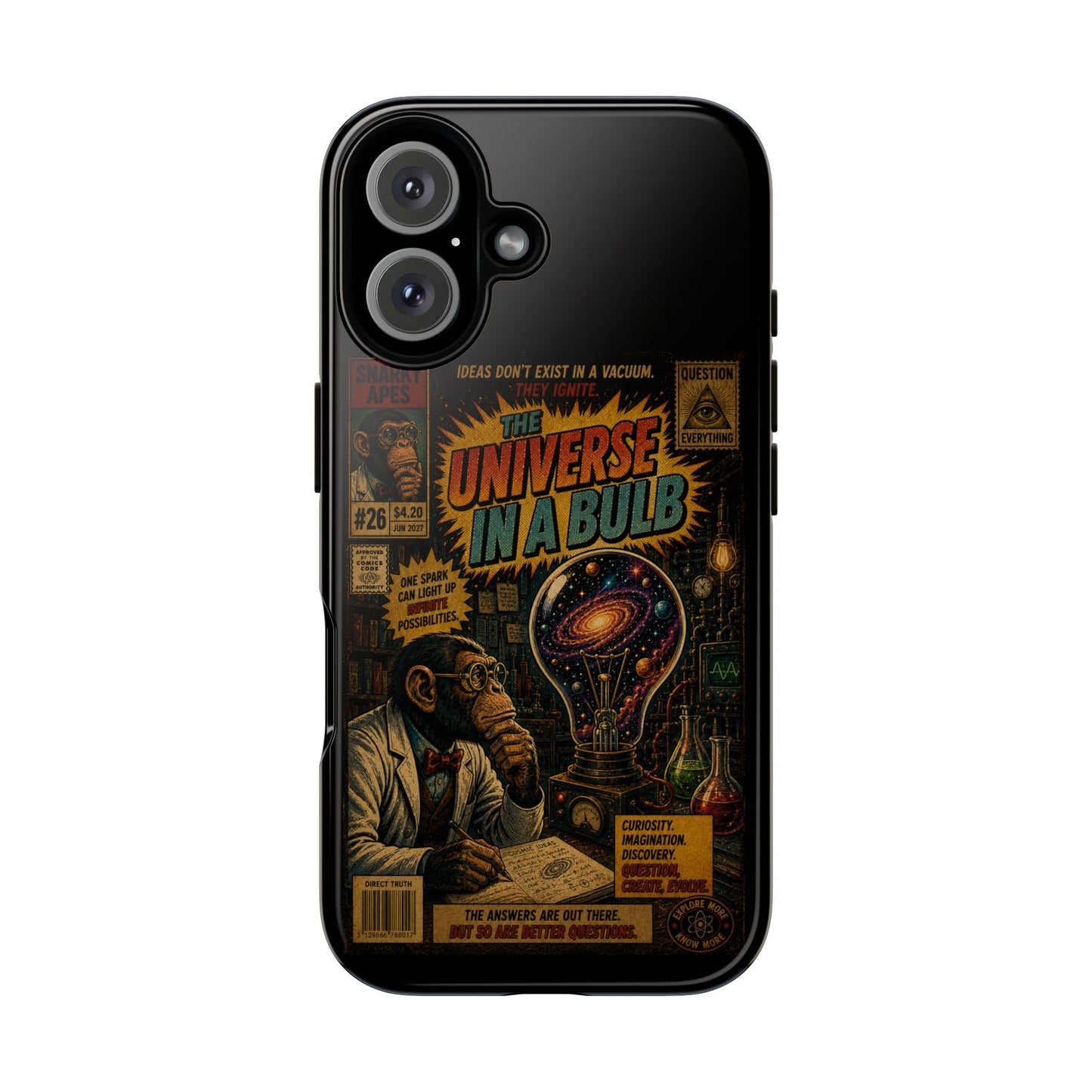 Phone Case — 'Universe in a Bulb' Retro Sci‑Fi Comic Design