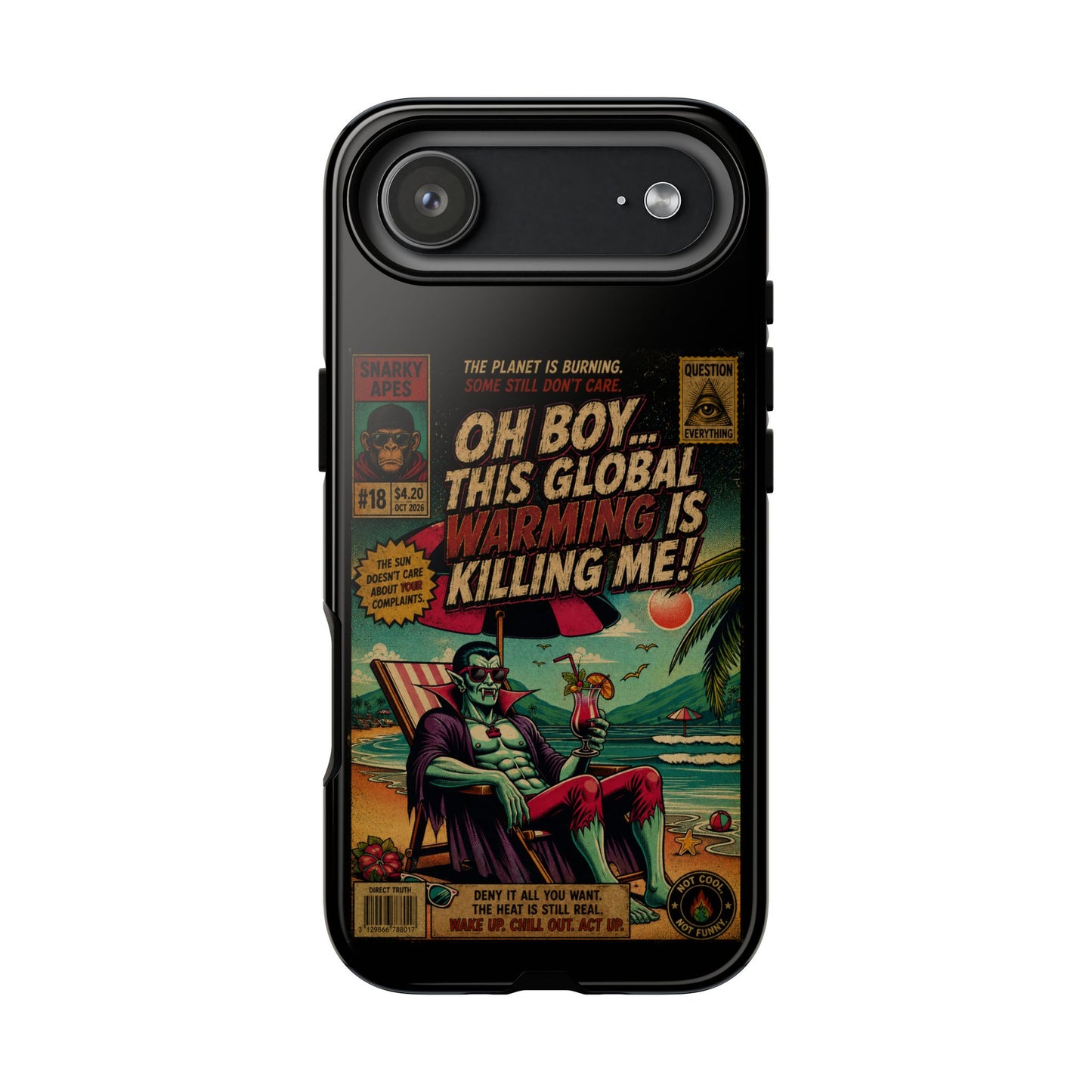 Phone Case — Retro Comic 'Oh Boy... This Global Warming Is Killing Me!'