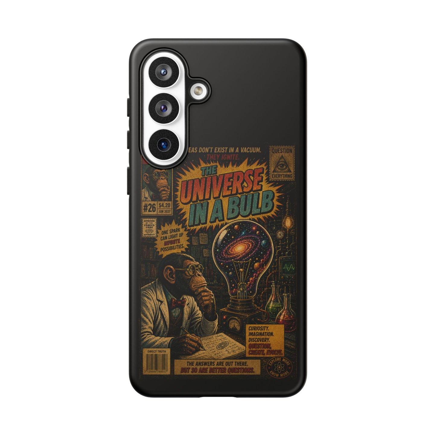 Phone Case — 'Universe in a Bulb' Retro Sci‑Fi Comic Design