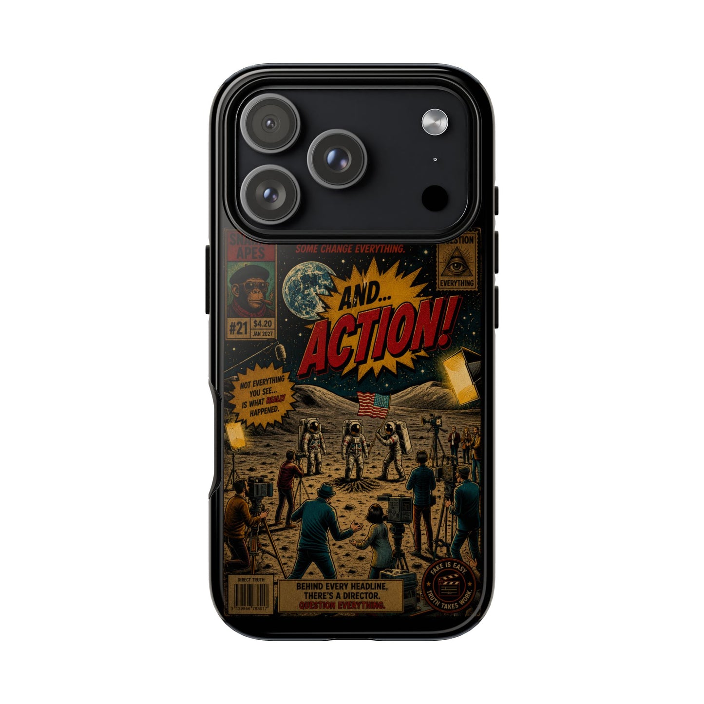 Retro Sci‑Fi 'And... Action!' Phone Case