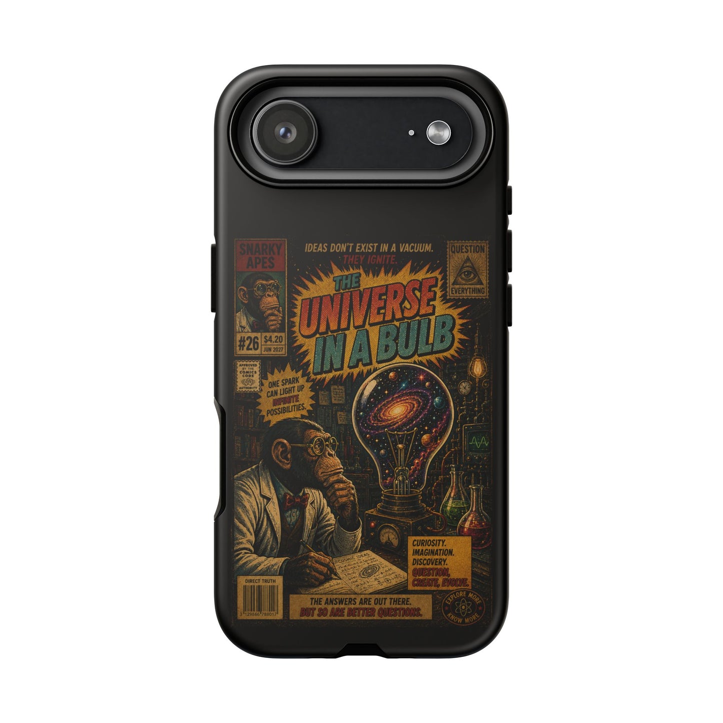 Phone Case — 'Universe in a Bulb' Retro Sci‑Fi Comic Design