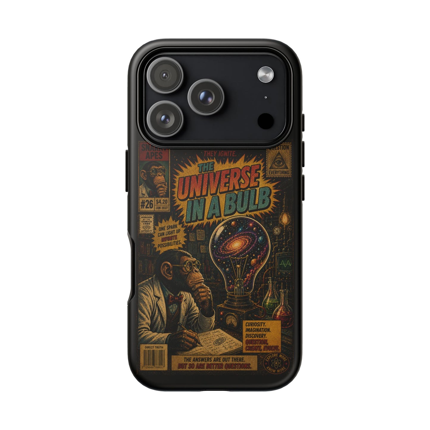 Phone Case — 'Universe in a Bulb' Retro Sci‑Fi Comic Design
