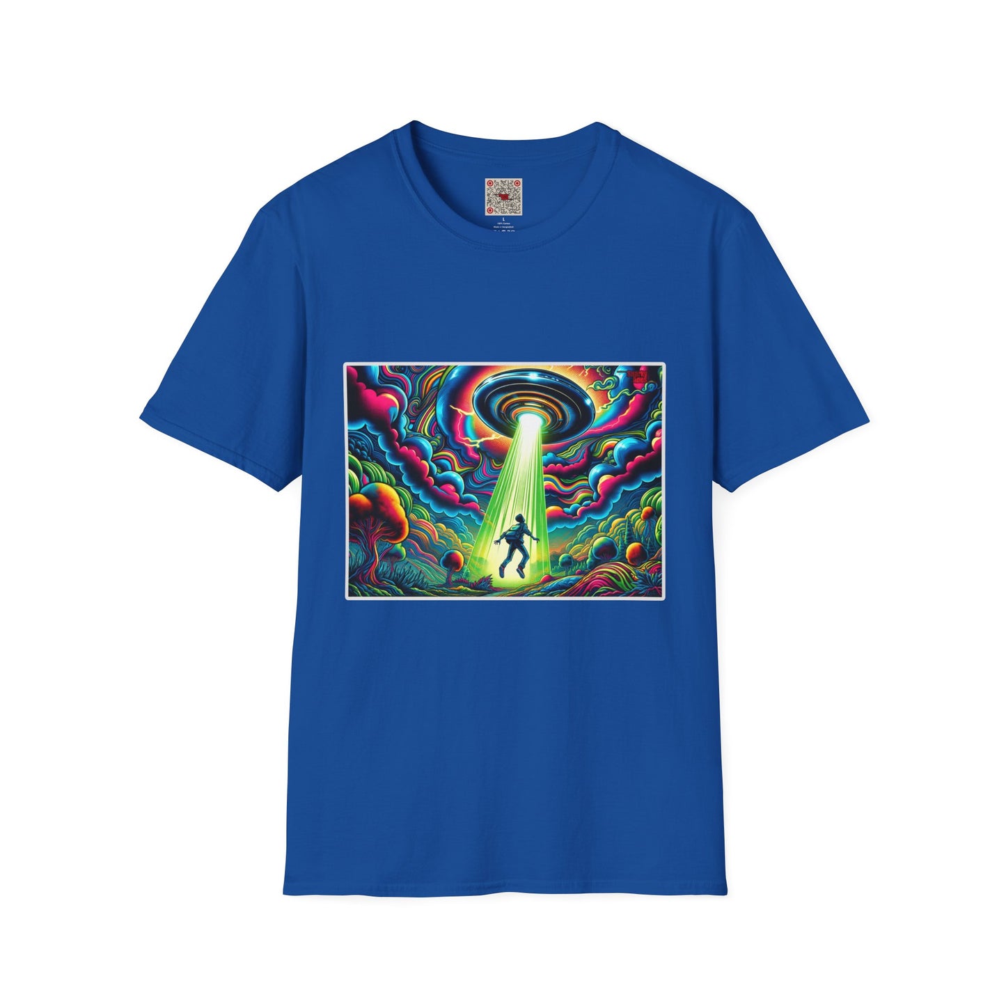 UFO Abduction T-Shirt — Psychedelic Alien Beam Graphic Tee