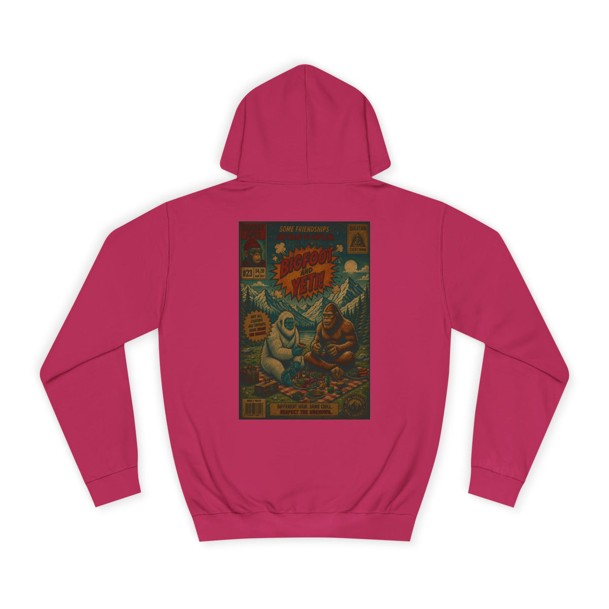 Vintage Comic Backprint Hoodie — Retro Monster Issue Graphic