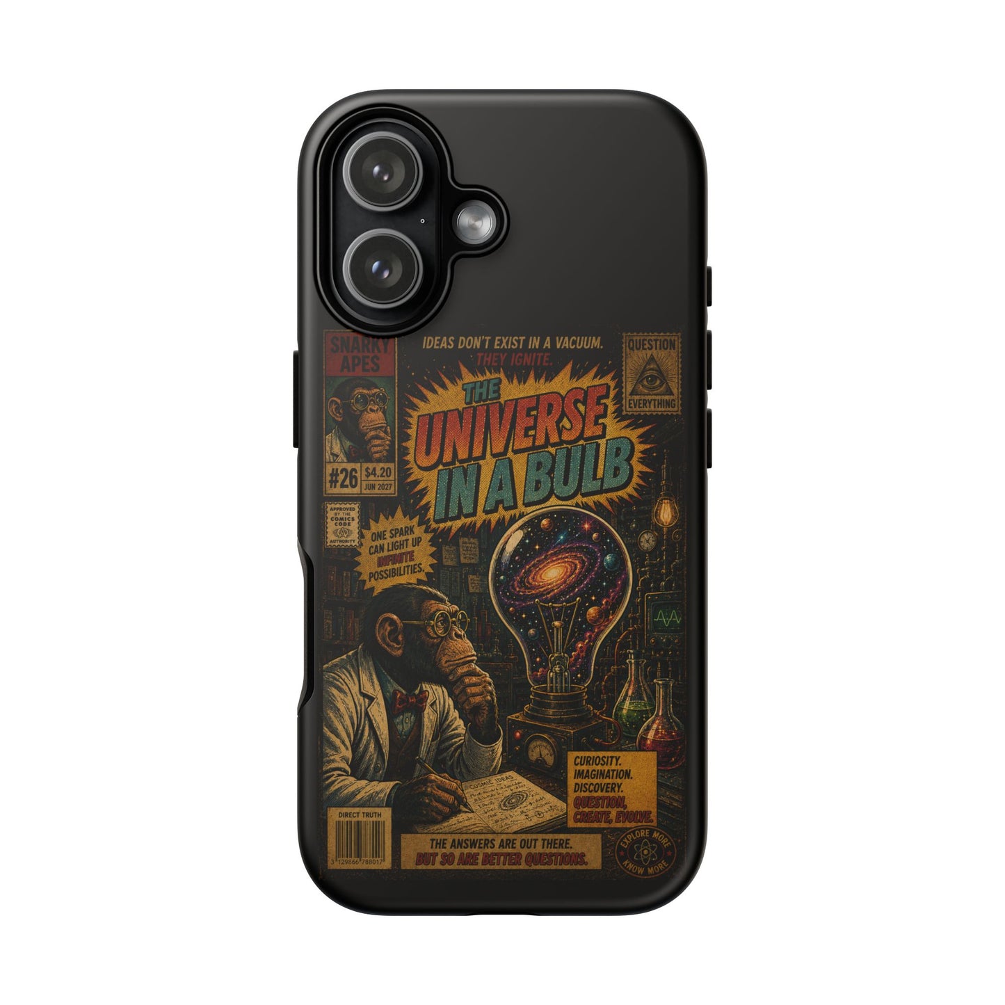 Phone Case — 'Universe in a Bulb' Retro Sci‑Fi Comic Design