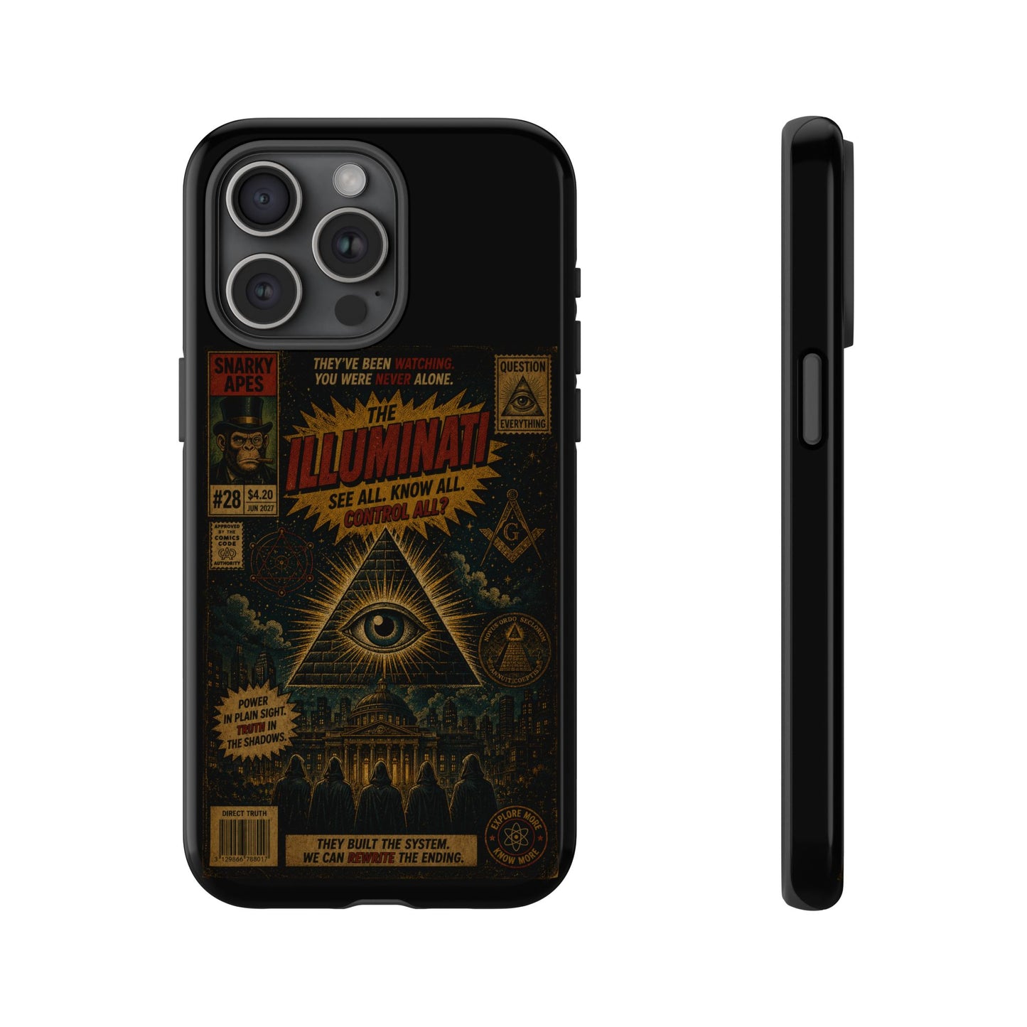 Illuminati Vintage Eye Phone Case — Occult Conspiracy Graphic iPhone Cover