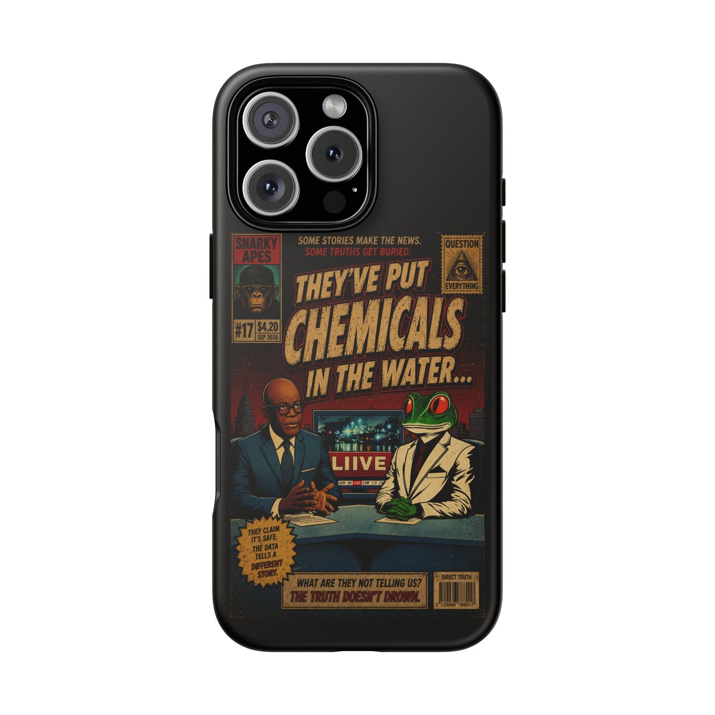 Retro 'They've Put Chemicals in the Water' Phone Case — Vintage Conspiracy Comic Design