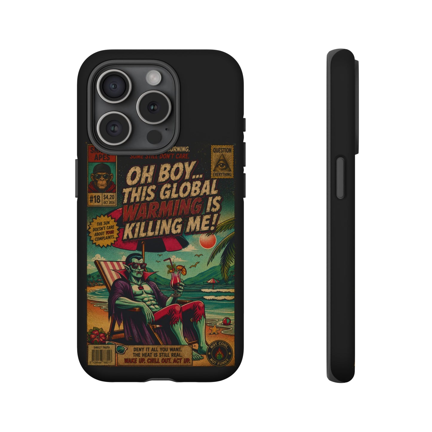 Phone Case — Retro Comic 'Oh Boy... This Global Warming Is Killing Me!'