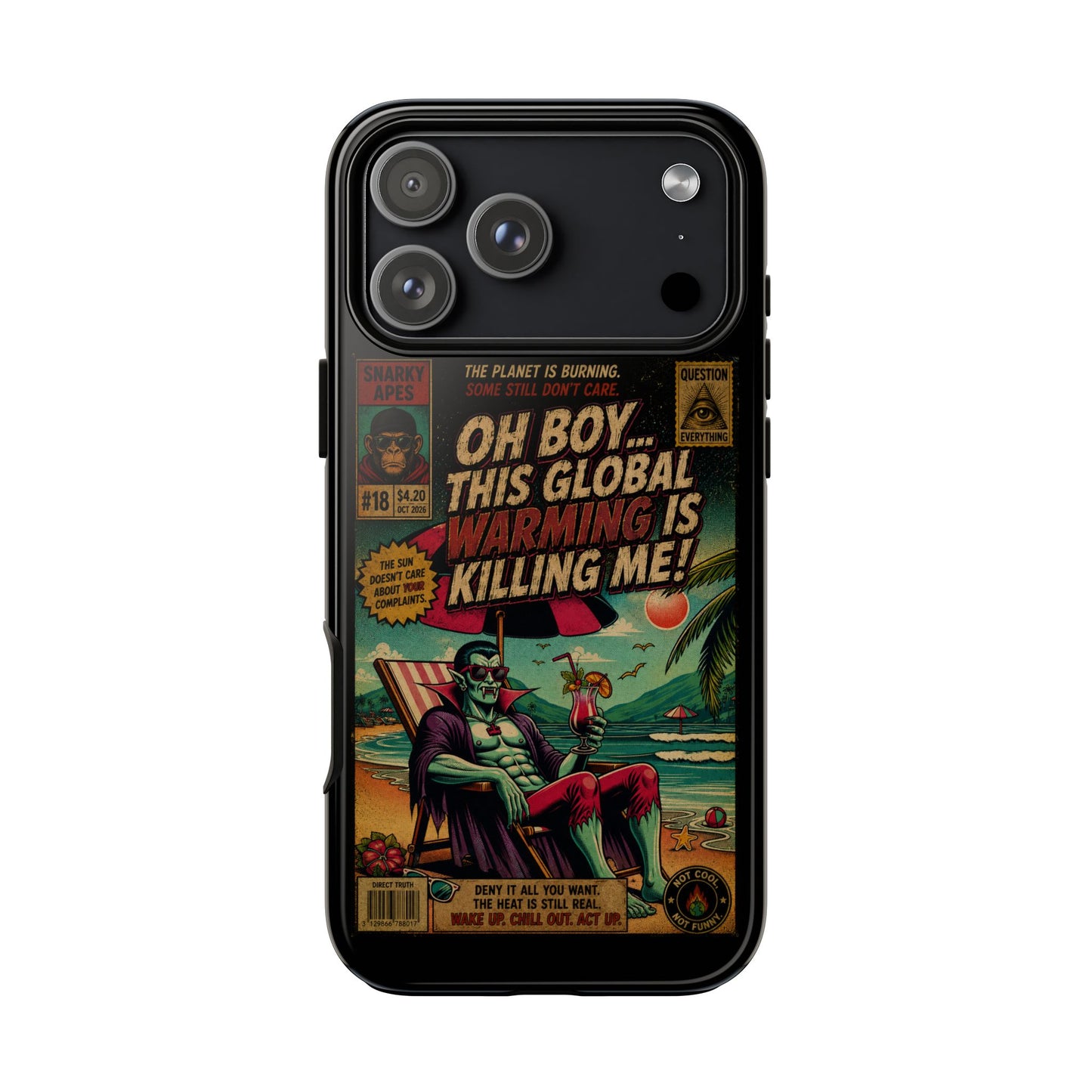 Phone Case — Retro Comic 'Oh Boy... This Global Warming Is Killing Me!'