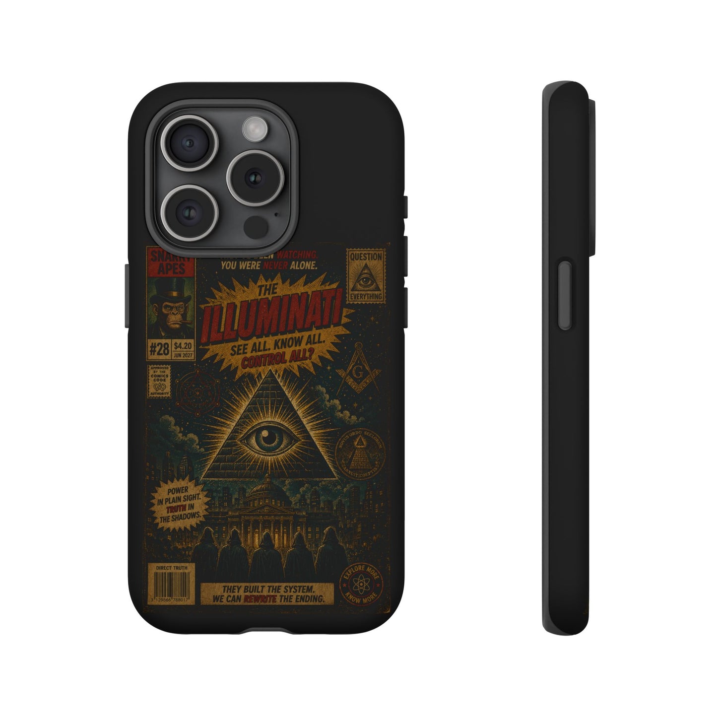 Illuminati Vintage Eye Phone Case — Occult Conspiracy Graphic iPhone Cover