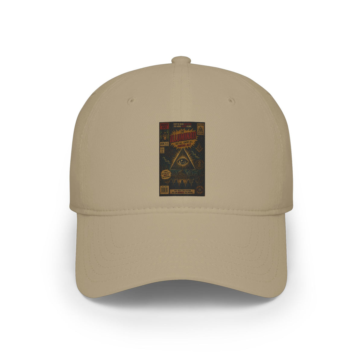 Low Profile Baseball Cap — Vintage Illuminati Poster Design
