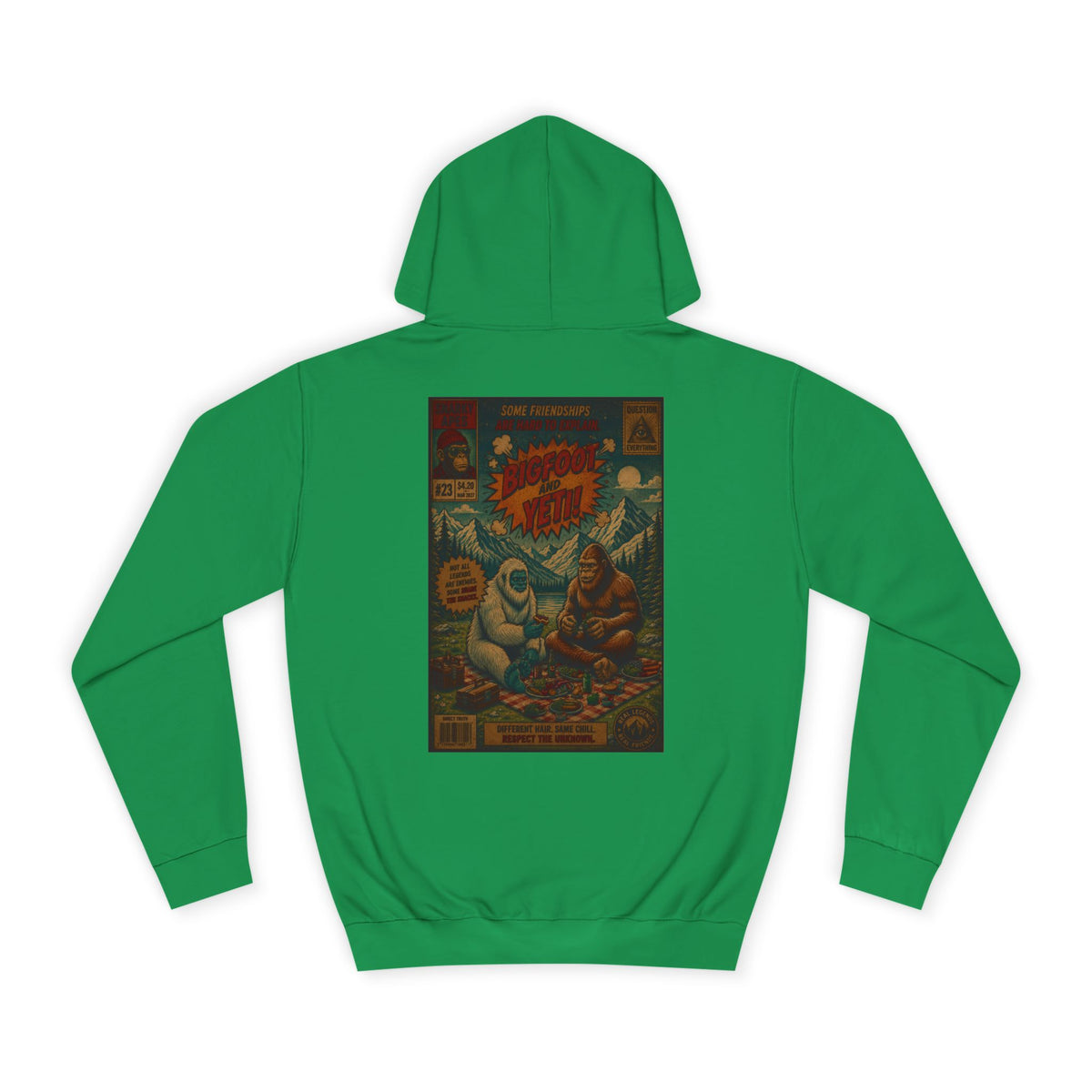 Vintage Comic Backprint Hoodie — Retro Monster Issue Graphic
