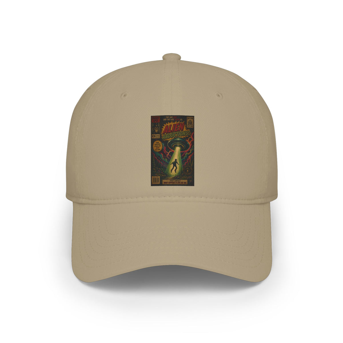 Retro Sci‑Fi Alien Abduction Cap — Vintage Poster Baseball Hat