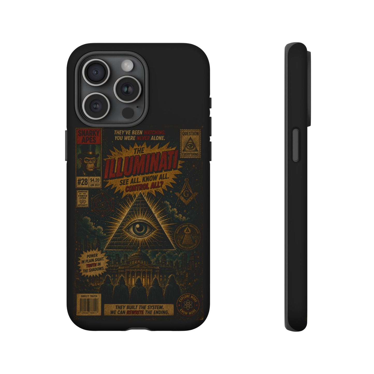 Illuminati Vintage Eye Phone Case — Occult Conspiracy Graphic iPhone Cover