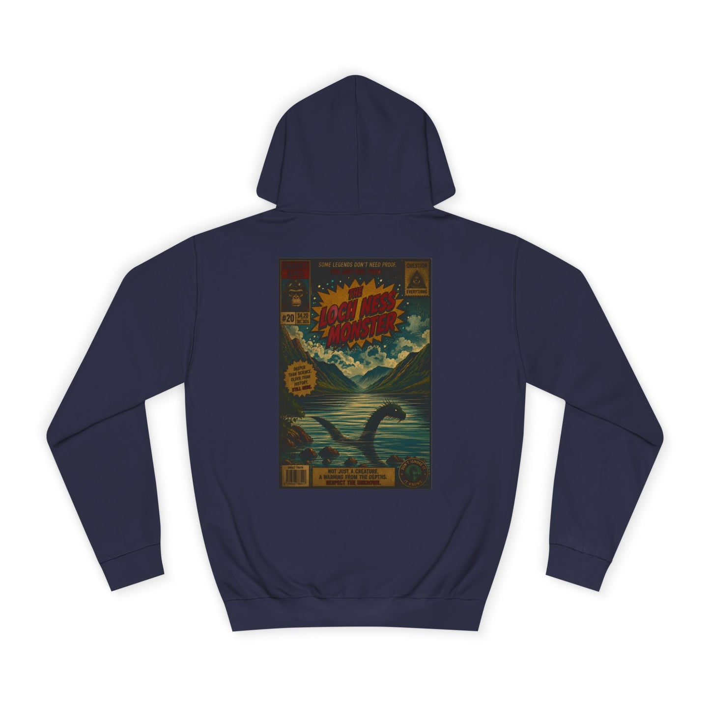 Vintage Adventure Hoodie — Retro Sea Monster Poster Graphic