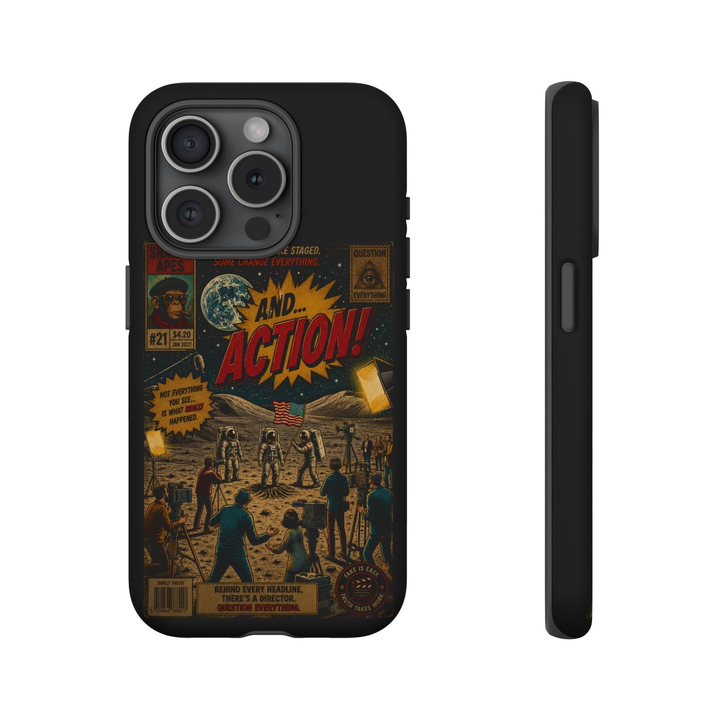 Retro Sci‑Fi 'And... Action!' Phone Case